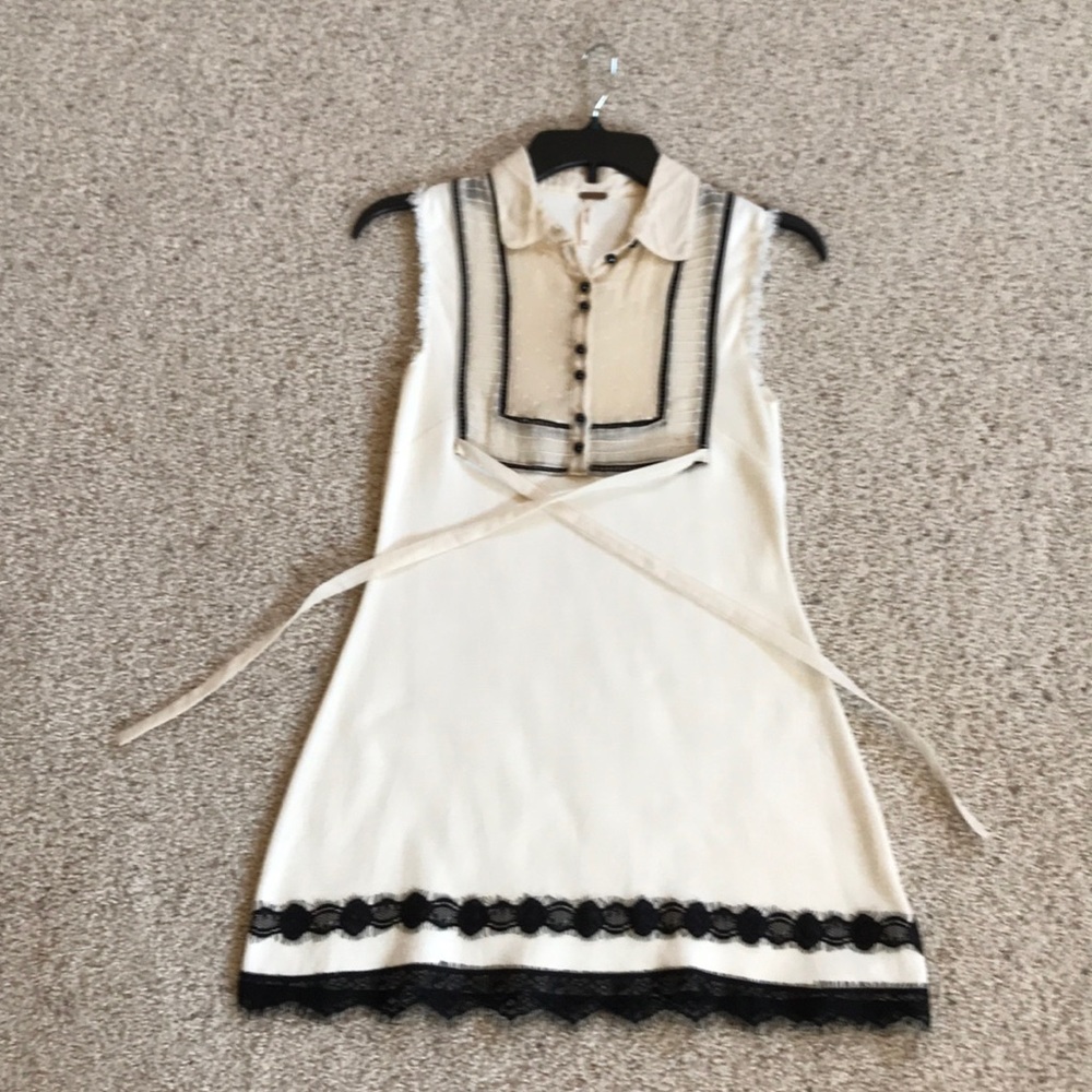 NWT, Free People, Ivory & Black Apron Style Dress! - Picture 8 of 8